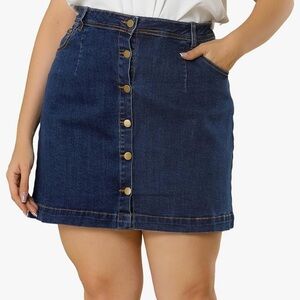 Agnes Orinda Denim Button-Front mini Skirt